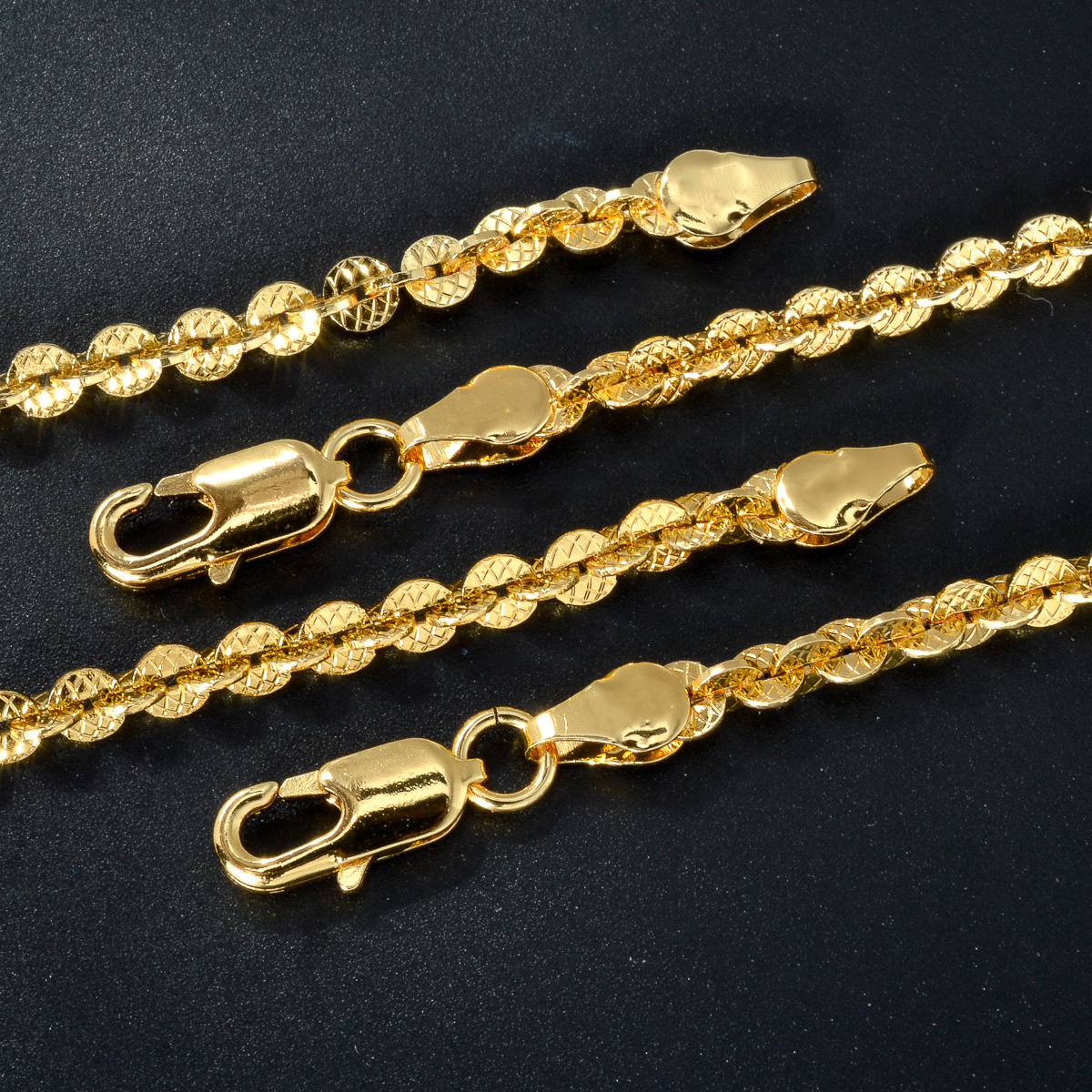 Vintage Inspired Sequin Chain Necklace Classic Embossed Texture